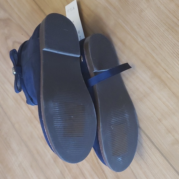 Janie and Jack suede blue booties sz 10 - Picture 4 of 6